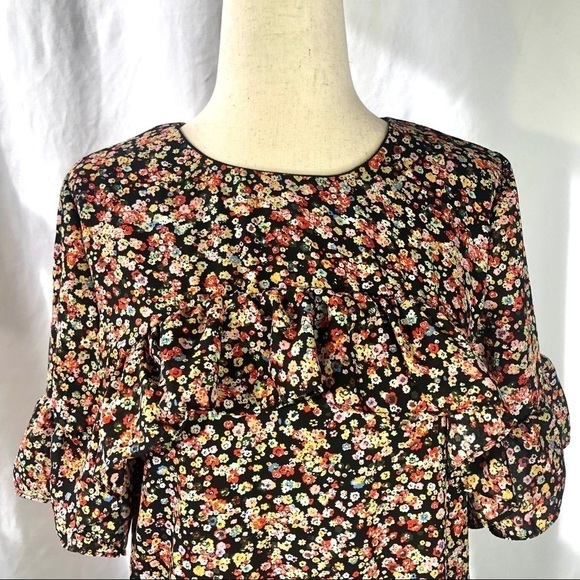 NWT Alison Andrews micro floral dress with flounce - Picture 2 of 9